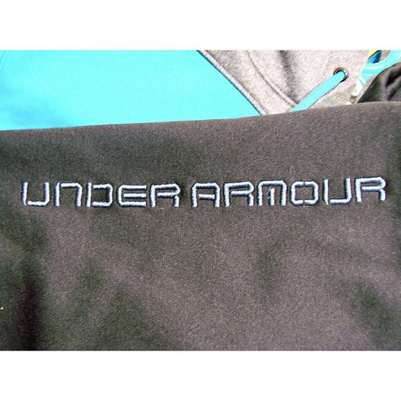 Under Armour Fleece Pullover Color Block Hoodie Sweatshirt Front Pockets Logo L - Picture 8 of 12